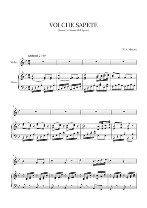 Mozart - Voi Che Sapete (for Violin and Piano)