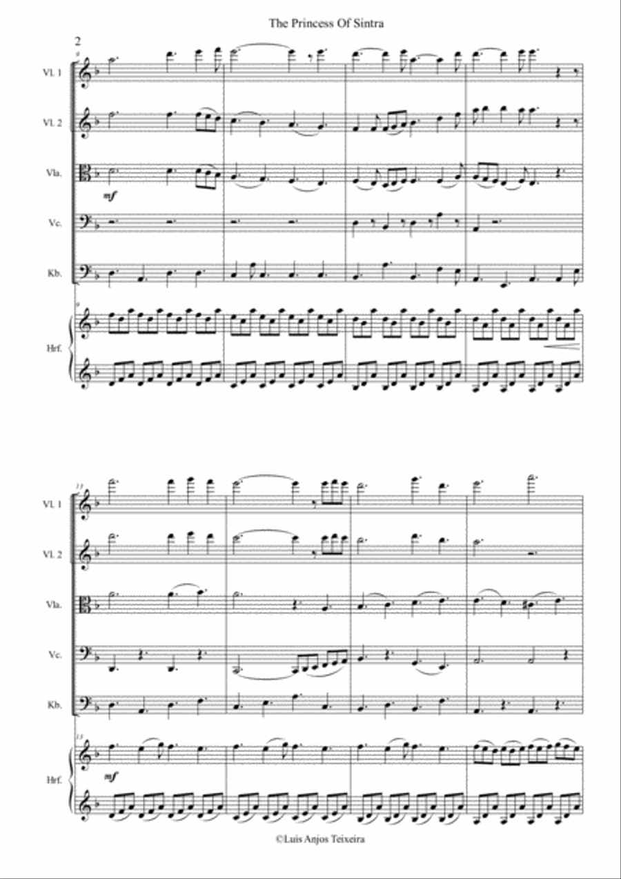 The Princess Of Sintra For Harp And Strings Small Ensemble scores gallery preview page 4