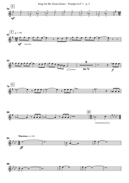 Song for Mr. Green Genes - Fanfare for Brass Ensemble - Parts Only image number null
