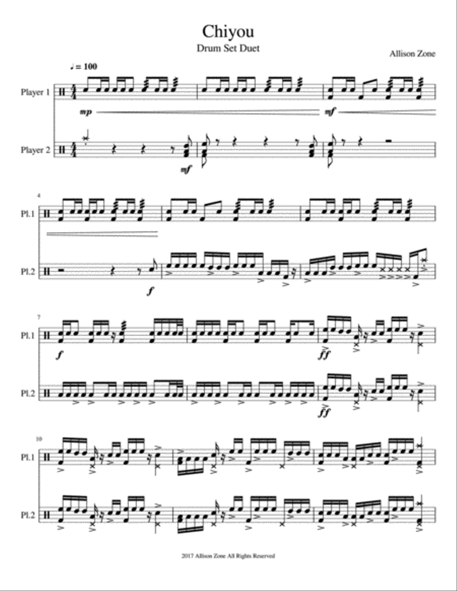 Chiyou Drum Set scores gallery preview page 1