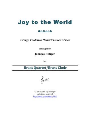 Book cover for Joy to the World for Brass Quartet/Brass Choir
