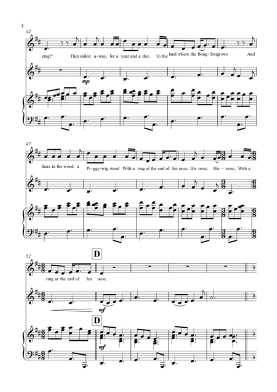 The Owl & the Pussy-Cat (poem by Edward Lear) Small Ensemble scores gallery preview page 4
