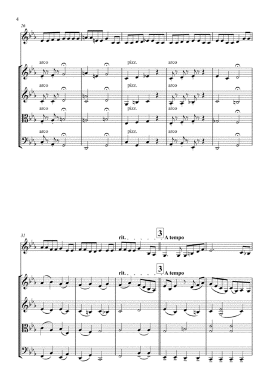 Hymne A L'amour Hymne A L'amour String Quartet scores gallery preview page 5