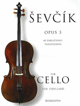 Book cover for Sevcik for Cello – Opus 3