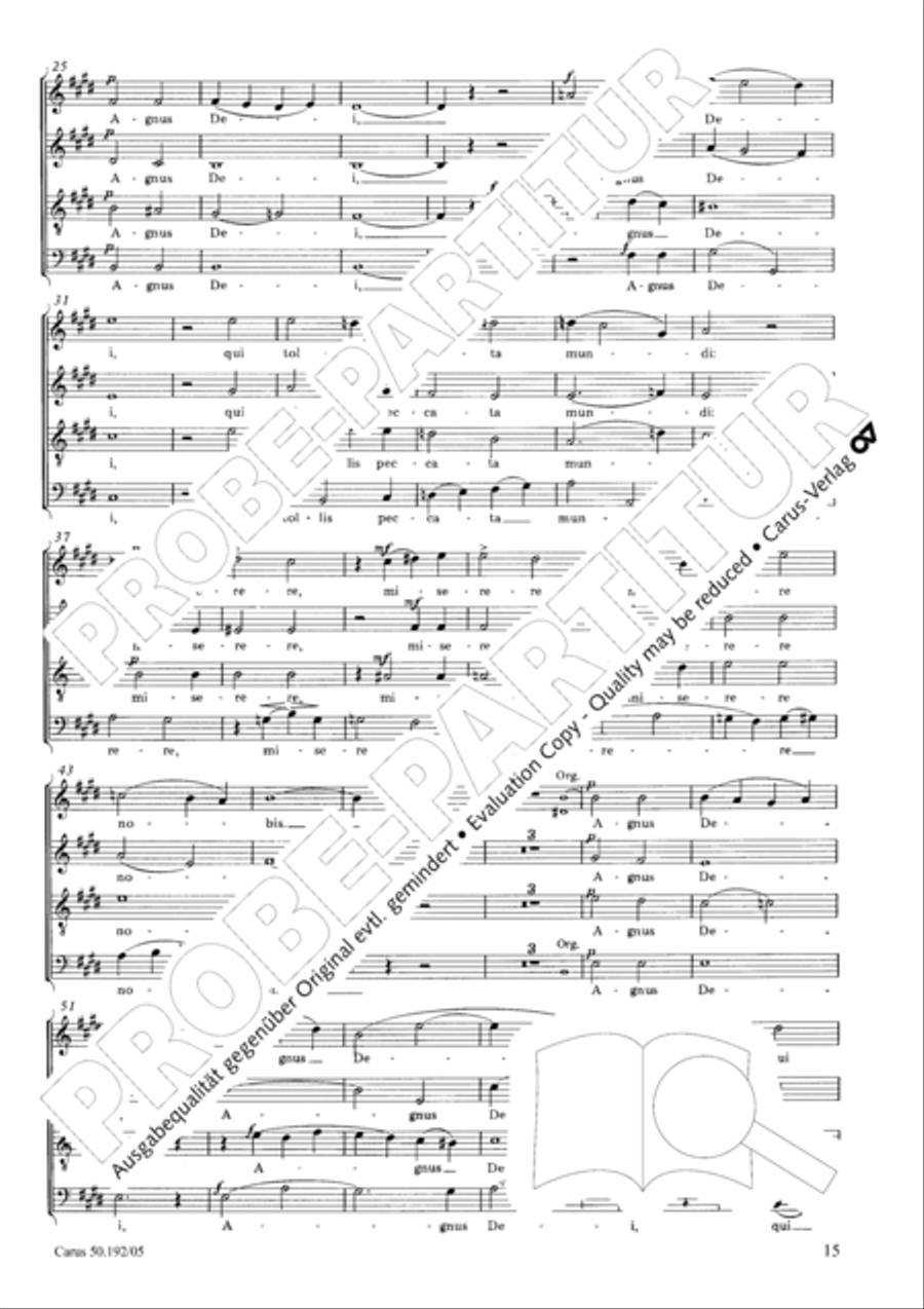 Mass in E major (Missa in E) 4-Part scores gallery preview page 16