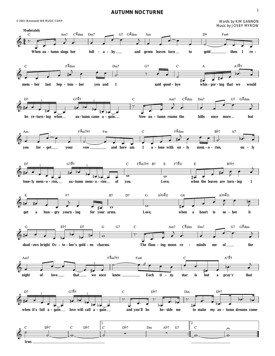 Autumn Nocturne Electric Guitar scores gallery preview page 1