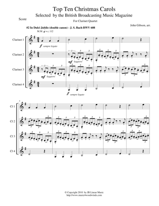 Bach's "In Dulci Jubilo" for Clarinet Quartet