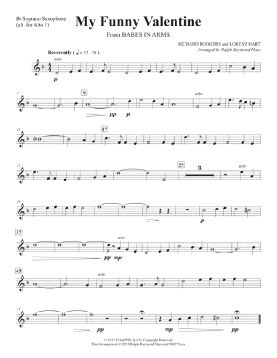 My Funny Valentine My Funny Valentine Saxophone Quartet scores gallery preview page 3