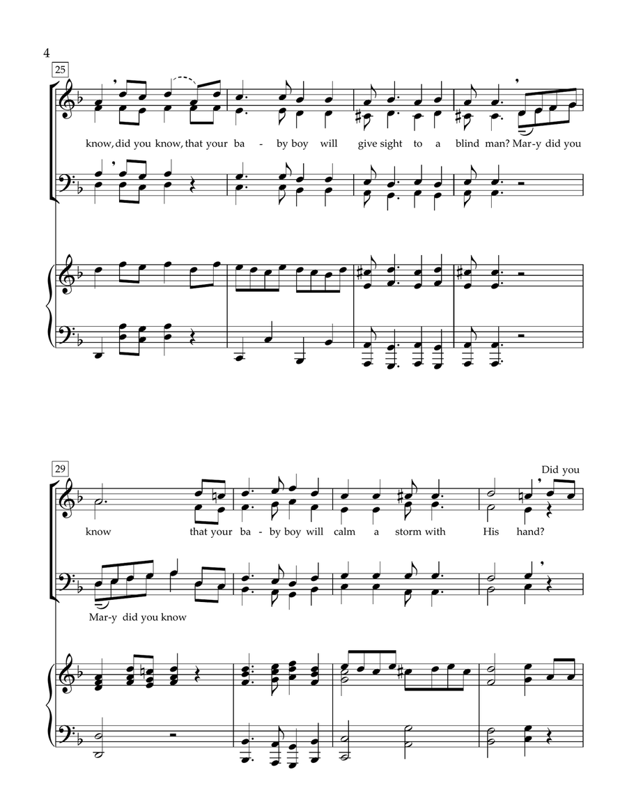 Mary, Did You Know? Mary, Did You Know? 4-Part scores gallery preview page 4