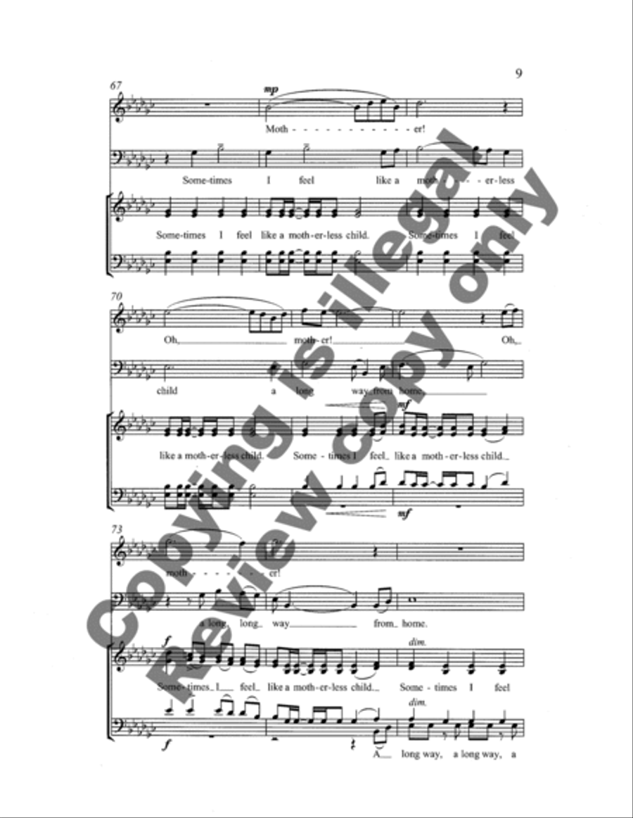 Motherless Child 4-Part scores gallery preview page 11
