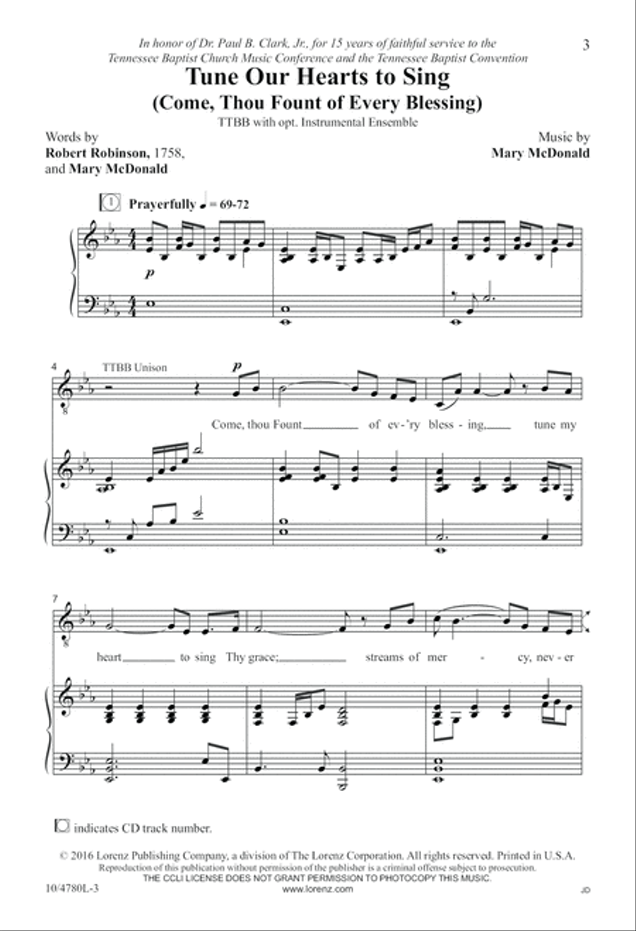 Tune Our Hearts to Sing TTBB scores gallery preview page 3