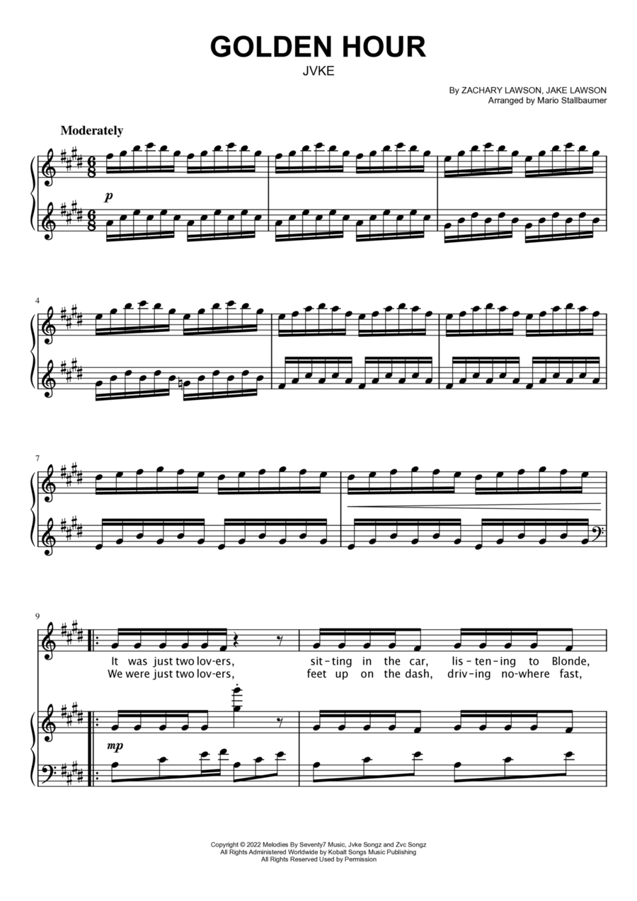 Golden Hour Voice scores gallery preview page 1