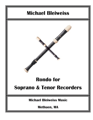 Book cover for Rondo for Soprano and Tenor Recorders