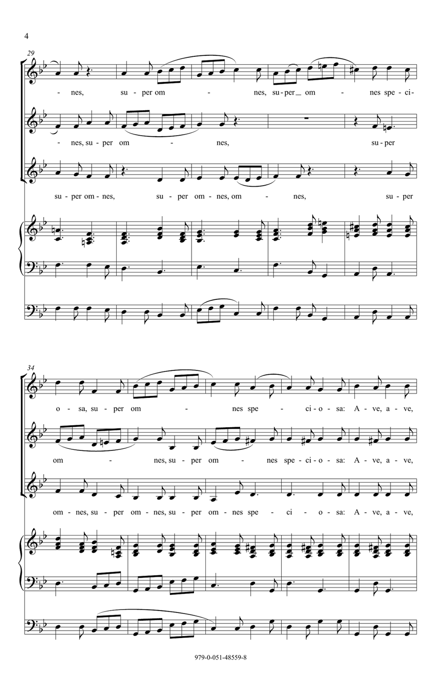 Ave Regina Caelorum (arr. Meredith Y. Bowen) SSA scores gallery preview page 4