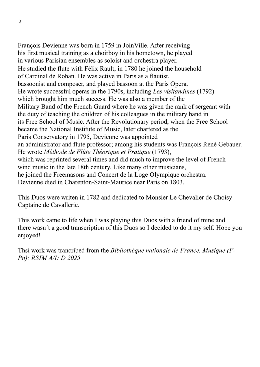 Six Duos Concertantes for Flute and Viola - Flute part Flute scores gallery preview page 2