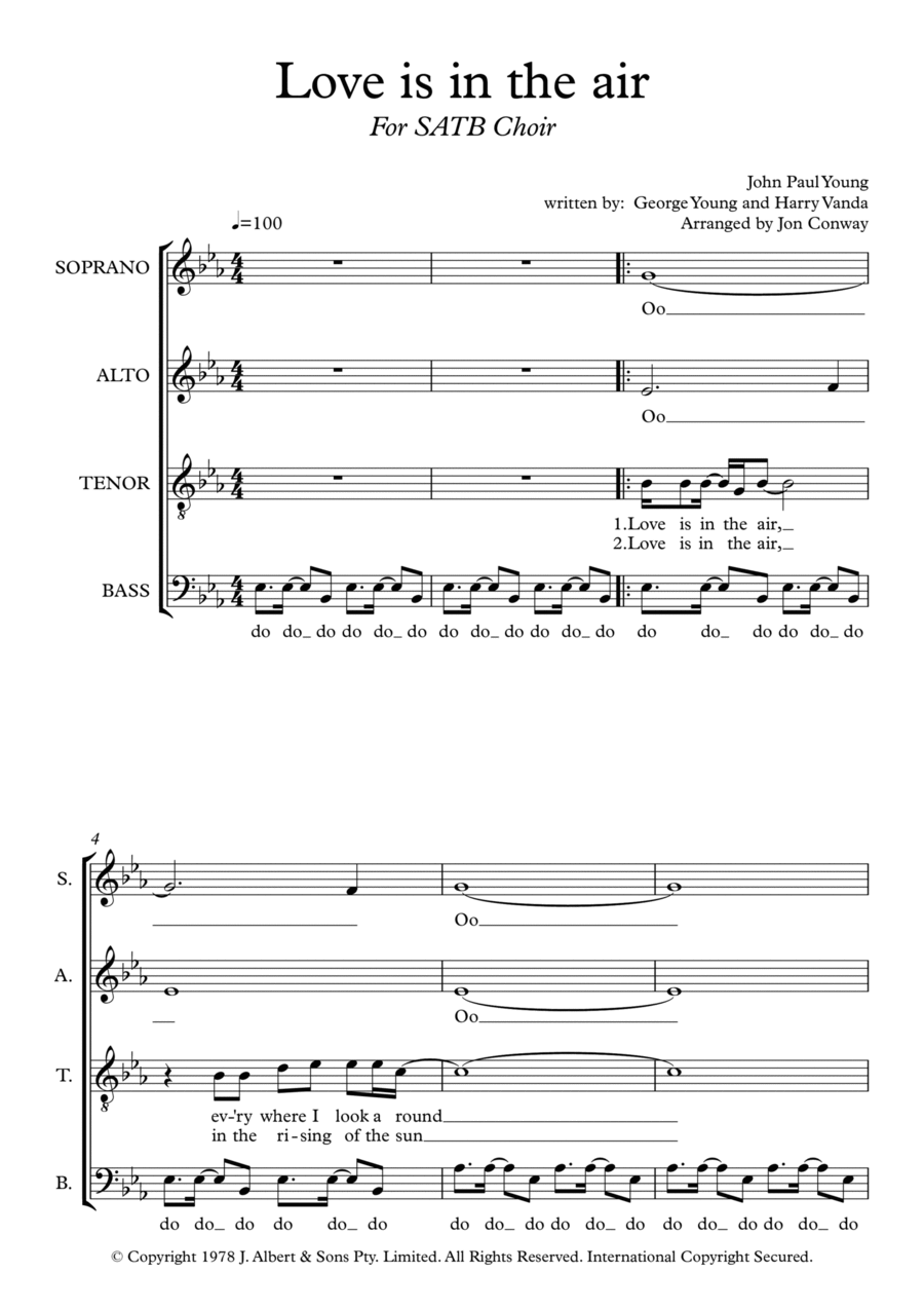 Love Is In The Air 4-Part scores gallery preview page 1