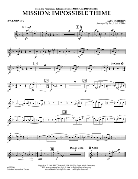 Mission: Impossible Theme - Bb Clarinet 2