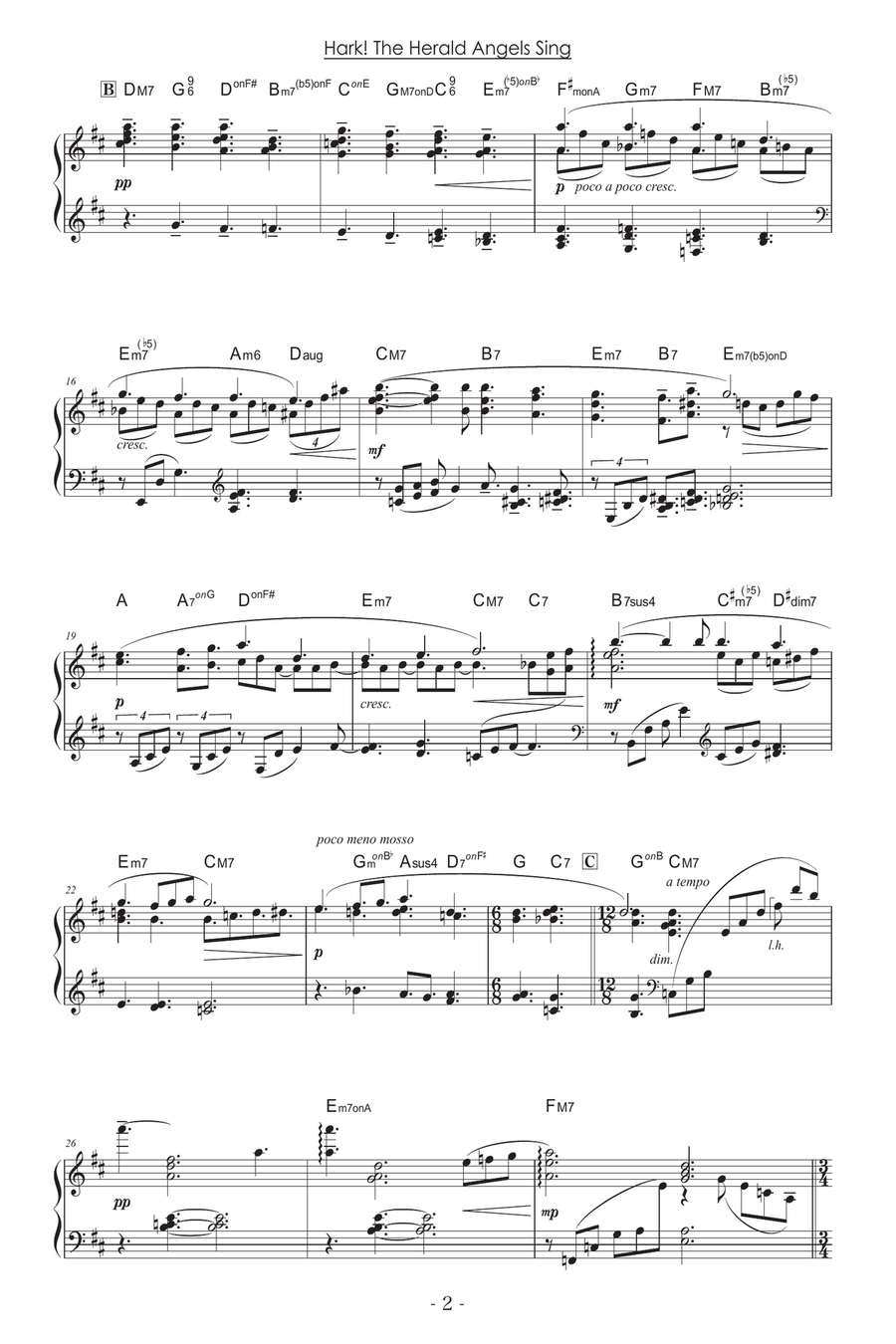 Hark! The Herald Angels Sing [Piano solo / advanced / Christmas Music Arr.] Piano Solo scores gallery preview page 2