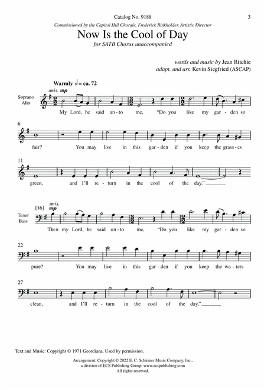 Now Is the Cool of the Day 4-Part scores gallery preview page 3