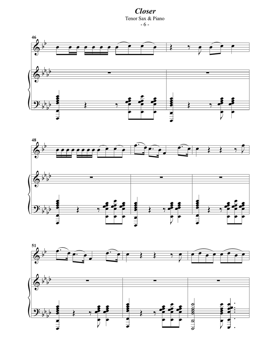 Closer Tenor Saxophone scores gallery preview page 6
