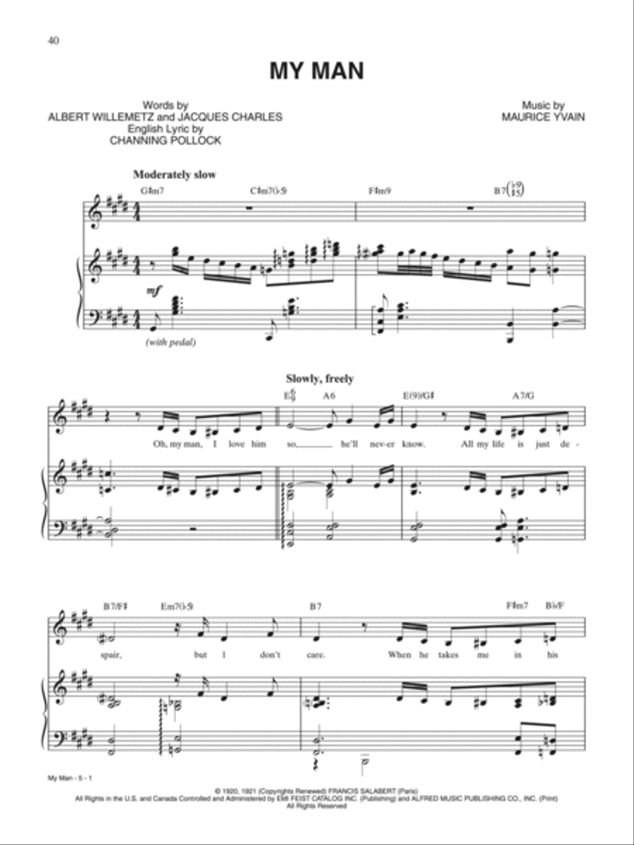 My Man Piano, Vocal, Guitar scores gallery preview page 1