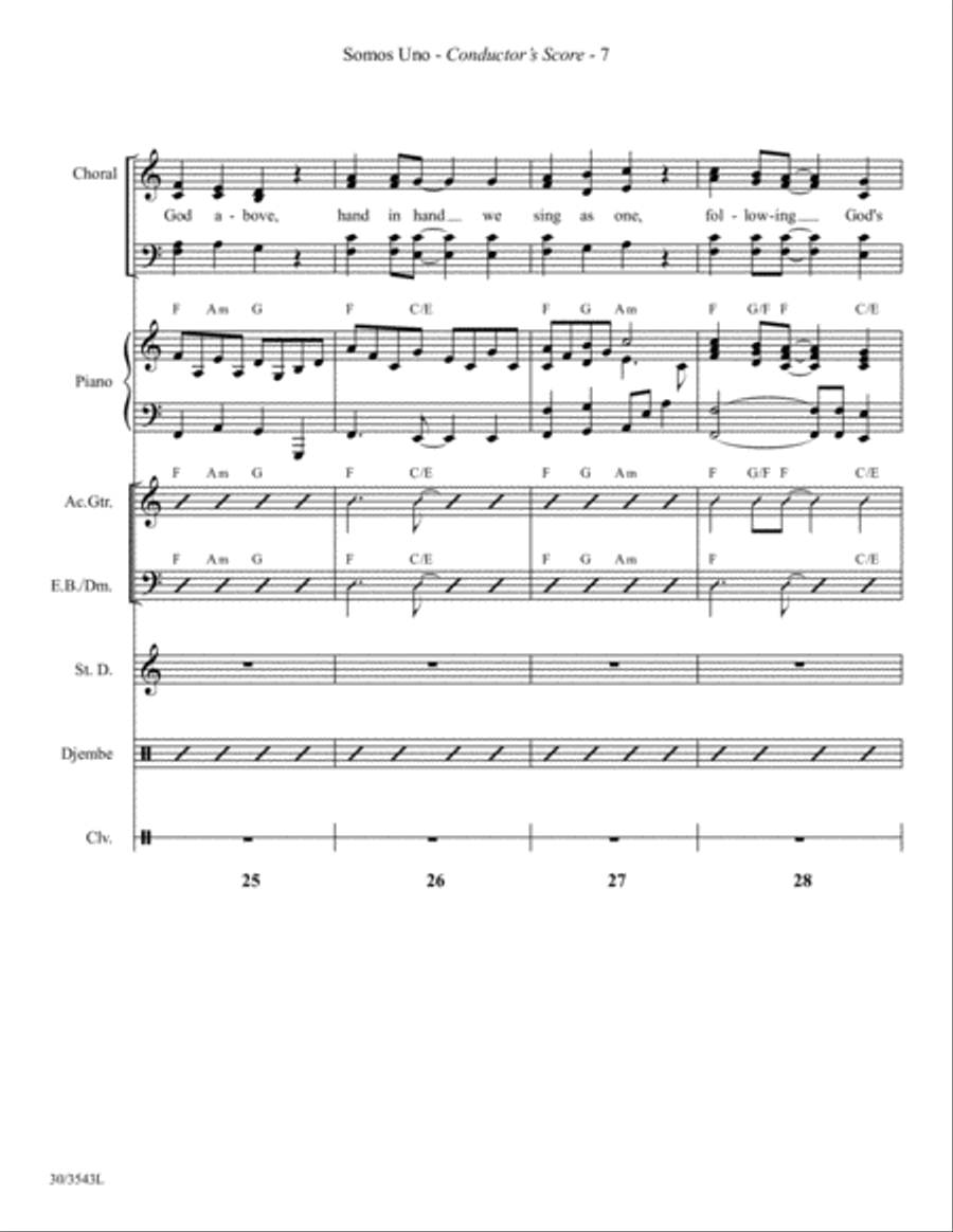 Somos Uno - Instrumental Ensemble Score and Parts Choir scores gallery preview page 9