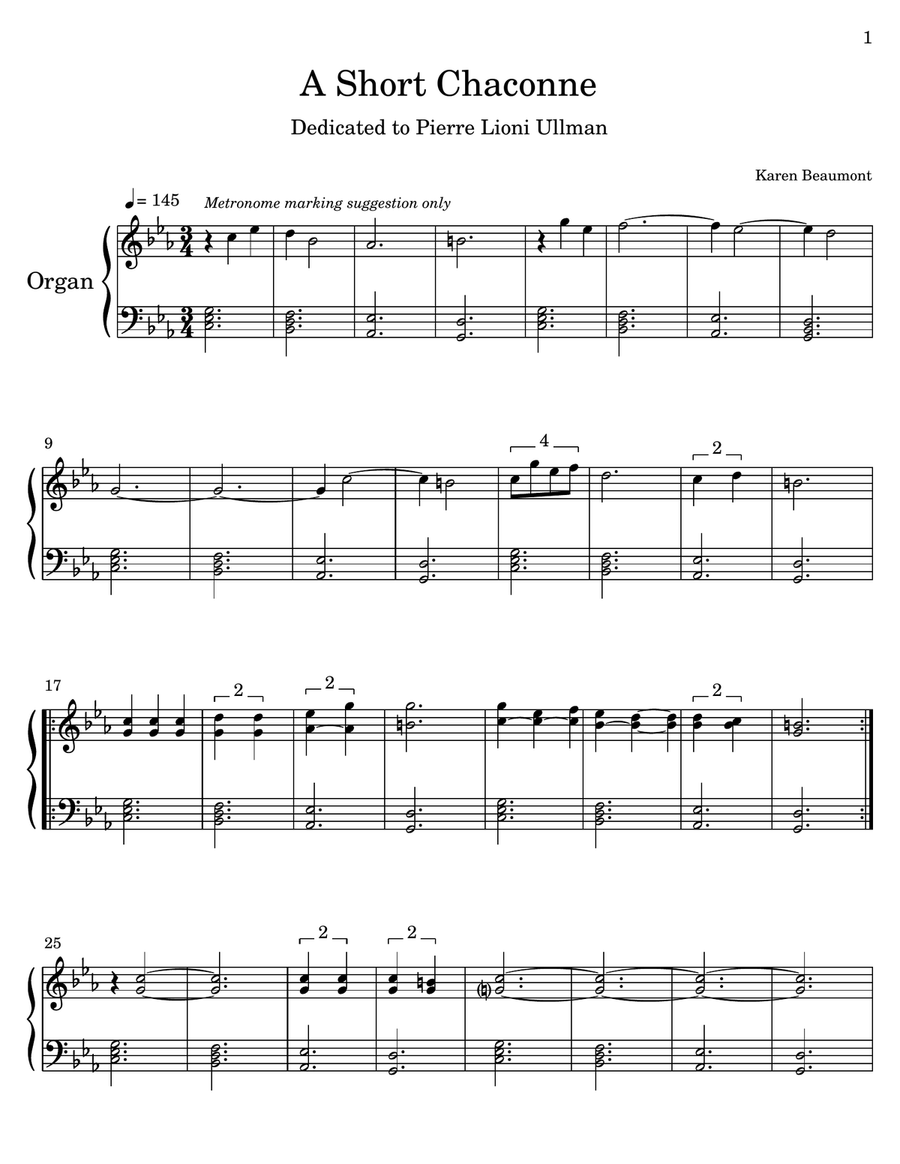 A Short Chaconne (manuals only) Organ Solo scores gallery preview page 2