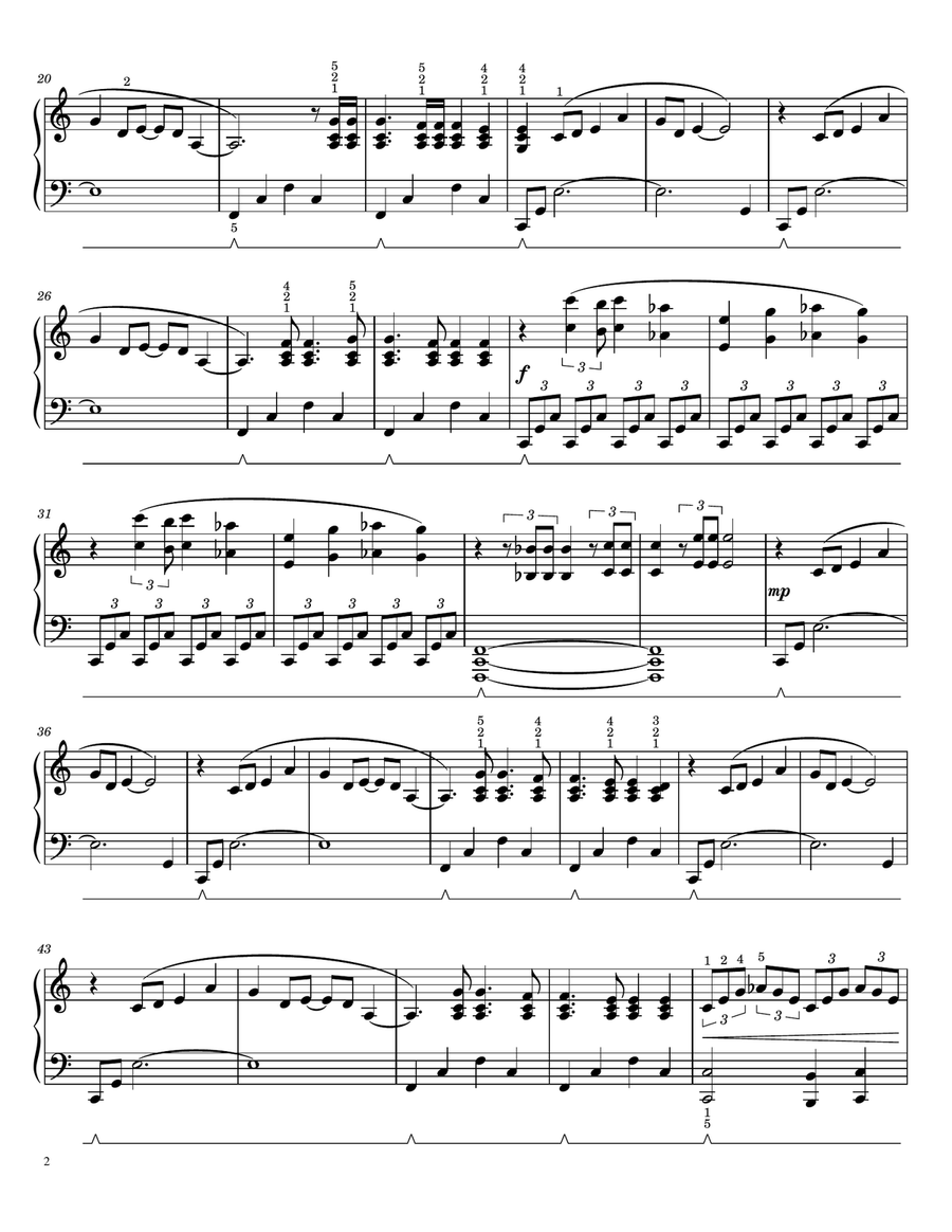 Fiction Piano Solo scores gallery preview page 2