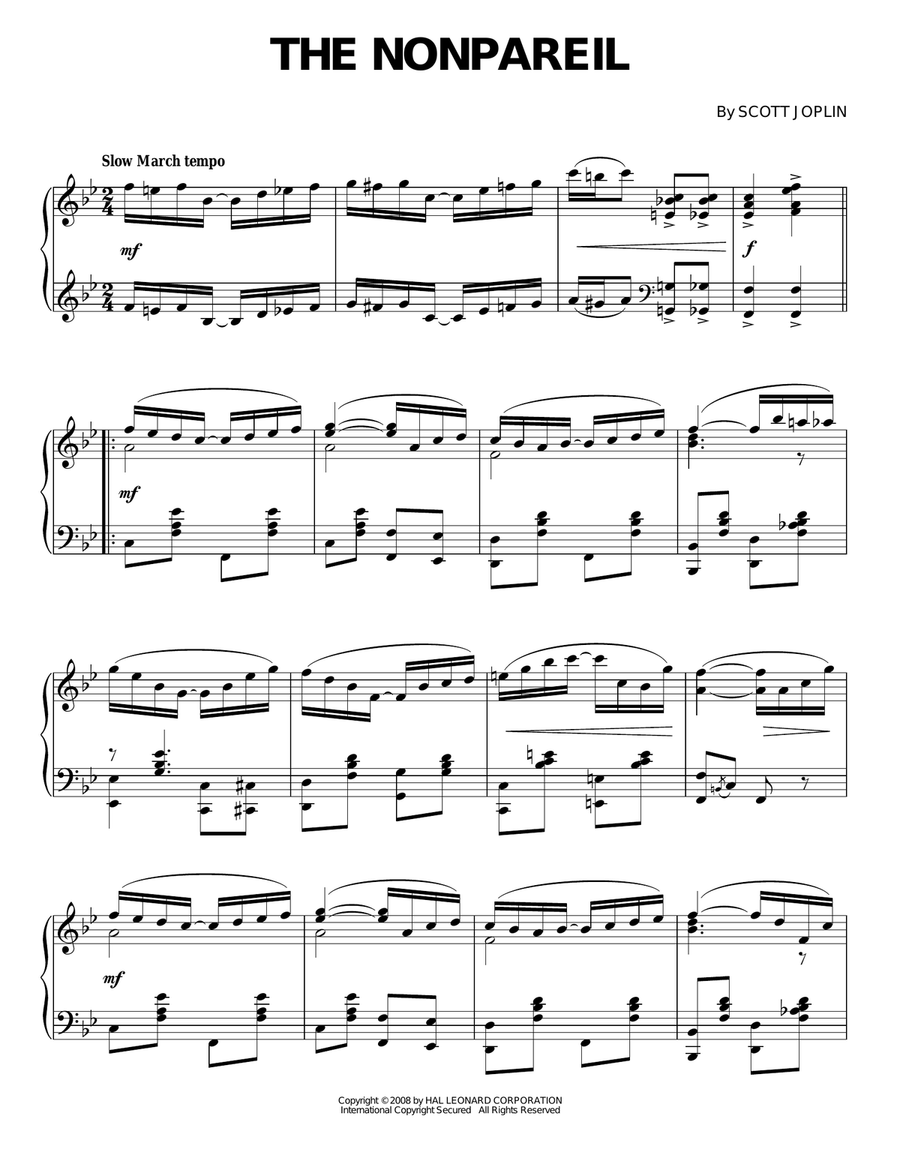 The Nonpareil Piano Solo scores gallery preview page 1