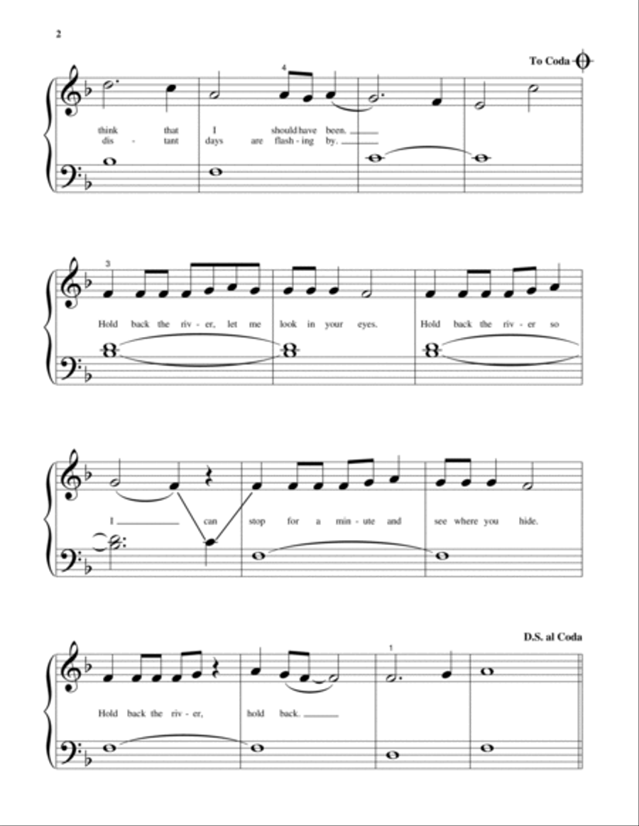 Hold Back The River Piano Solo scores gallery preview page 2