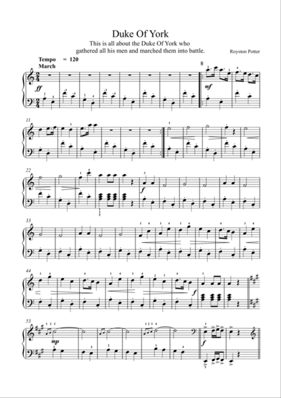 Duke Of York Piano Solo scores gallery preview page 2