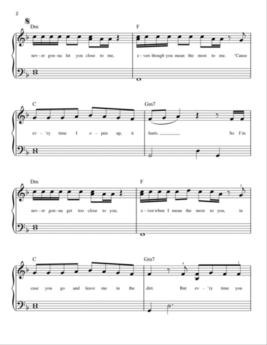 Too Good At Goodbyes Easy Piano scores gallery preview page 2
