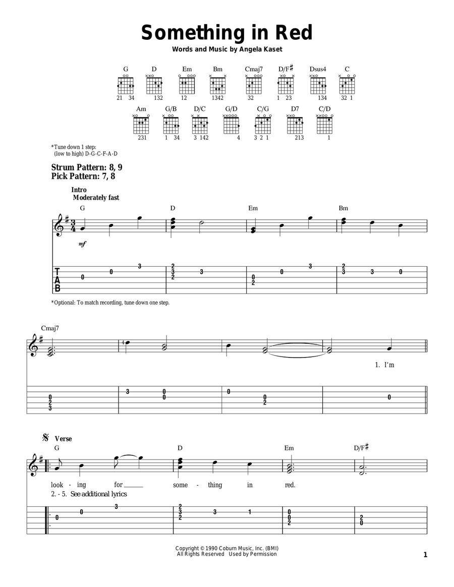 Something In Red Something In Red Acoustic Guitar scores gallery preview page 1