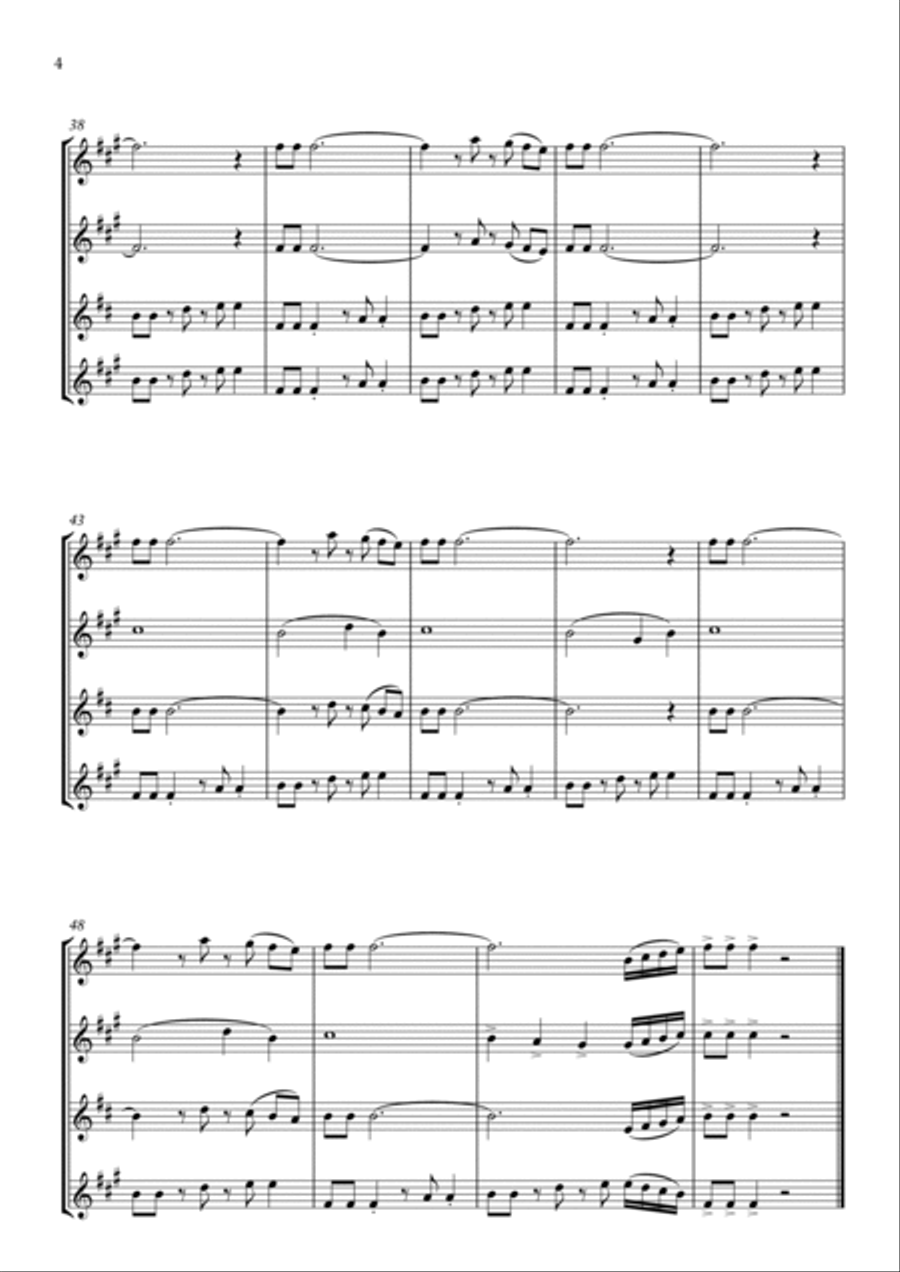 Rock You Like A Hurricane Saxophone Quartet scores gallery preview page 4