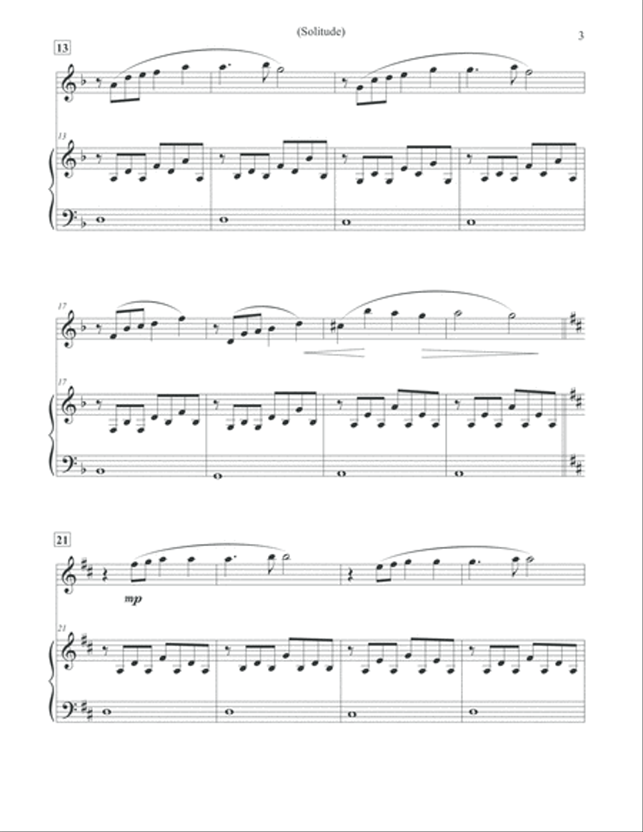 Solitude - Oboe & Piano Piano scores gallery preview page 3