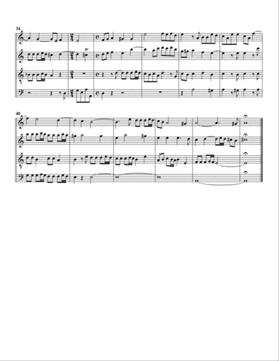 Prelude and fugue BWV 558 (arrangement for 4 recorders) Recorder scores gallery preview page 6