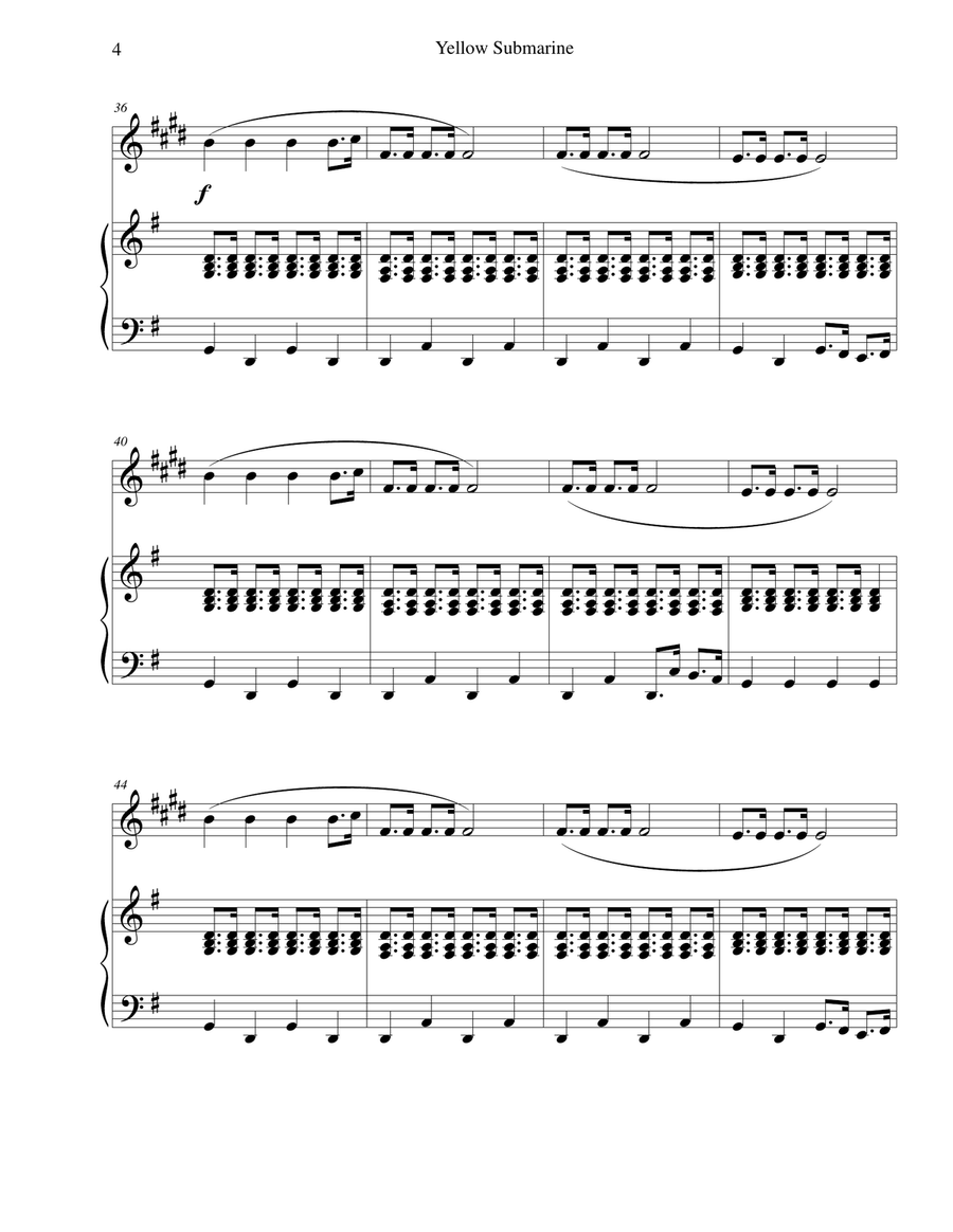 Yellow Submarine Alto Saxophone scores gallery preview page 4