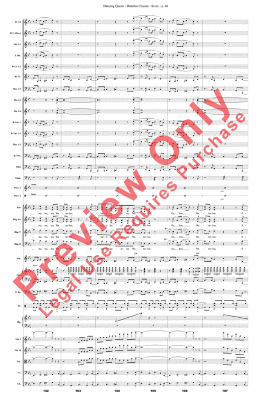 Mamma Mia! Medley Mamma Mia! Medley Full Orchestra scores gallery preview page 67