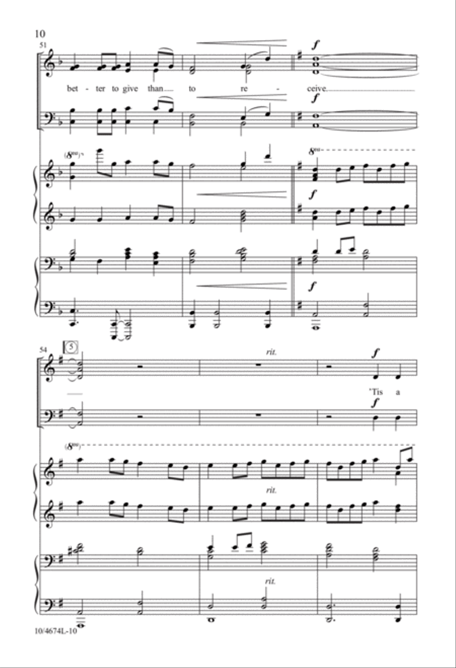 Simple Gifts 4-Part scores gallery preview page 10