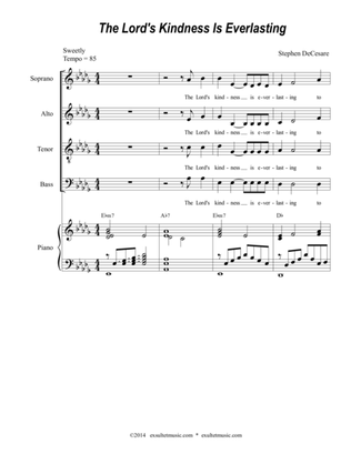 The Lord's Kindness Is Everlasting (Solo with SATB)