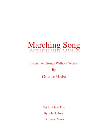 Marching Song by Gustav Holst for Flute Trio image number null