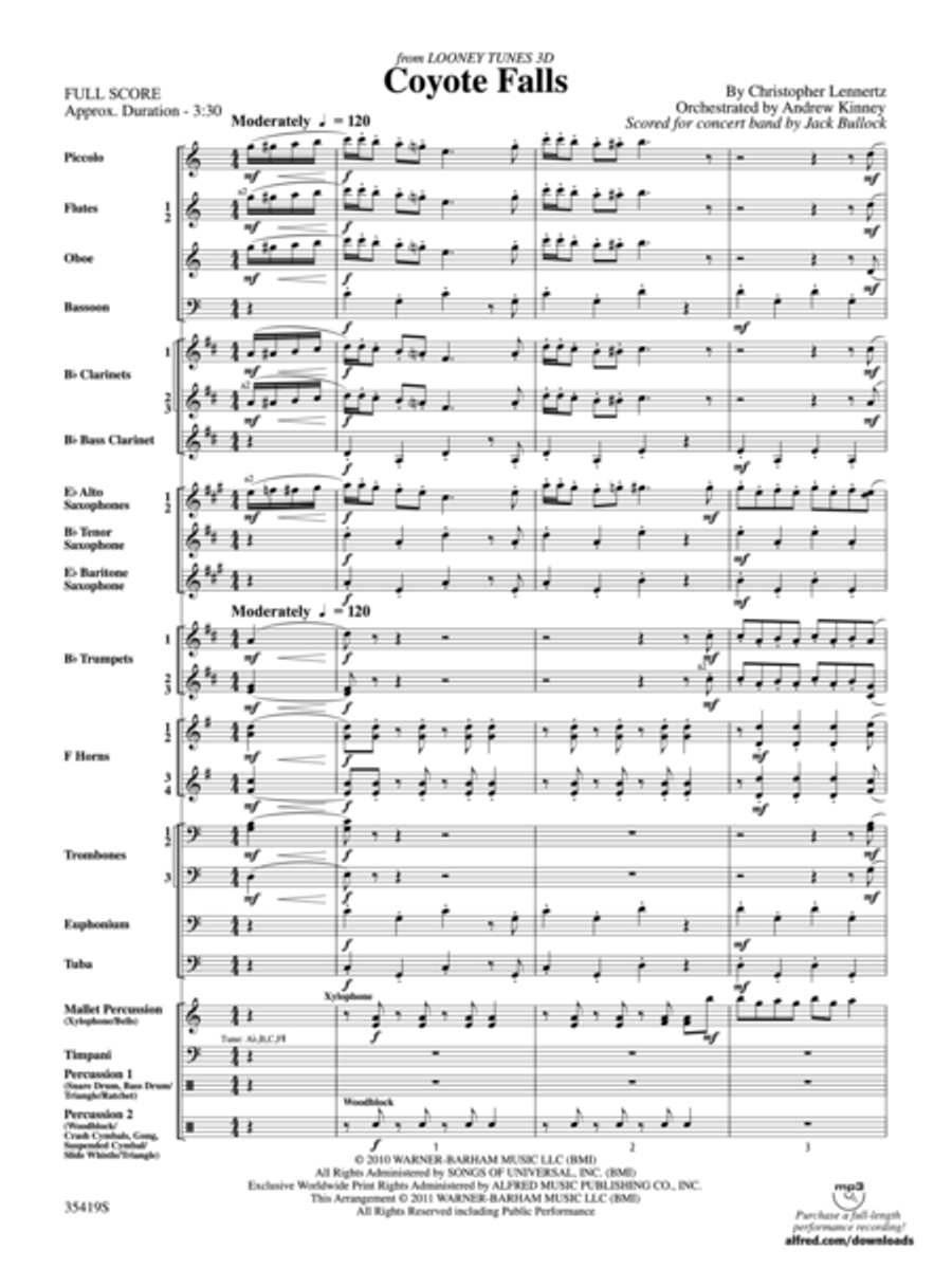 Coyote Falls (from Looney Tunes 3D) Concert Band scores gallery preview page 2