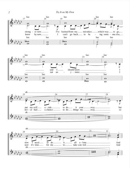 Try It On My Own by Carole Bayer Sager SSAA - Digital Sheet Music