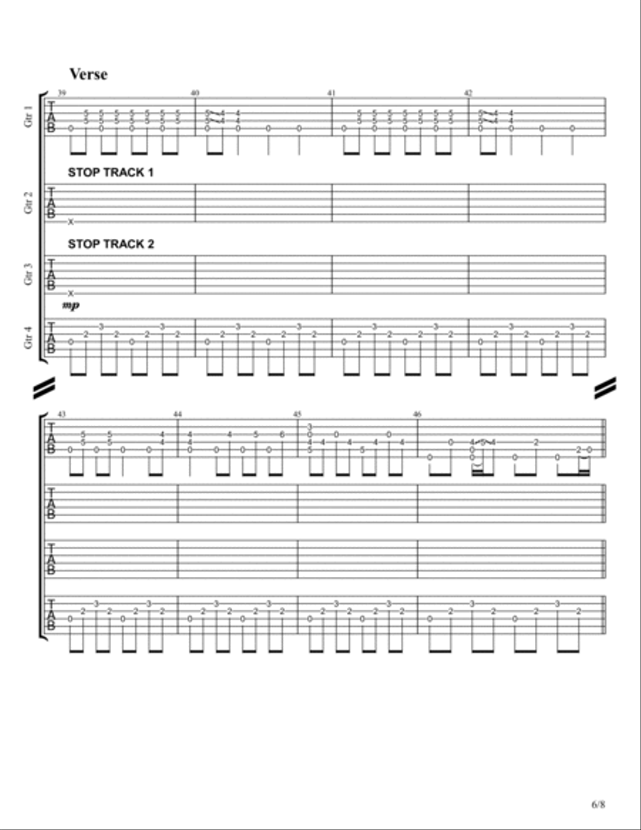 Goodbye Blue Sky Goodbye Blue Sky Guitar Tablature scores gallery preview page 6