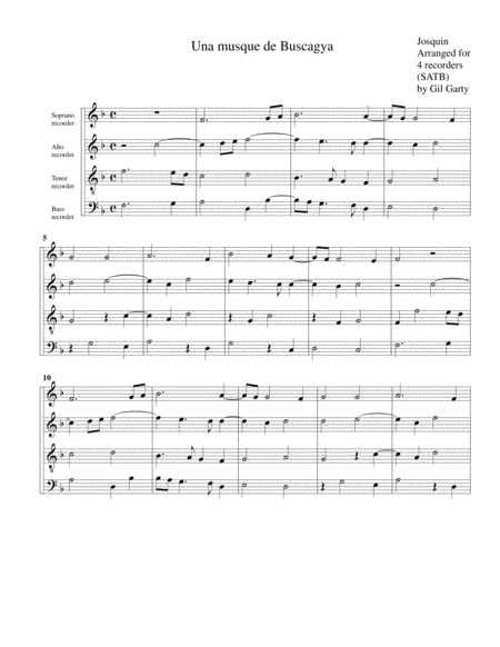 Una musque de Buscagya (arrangement for 4 recorders)