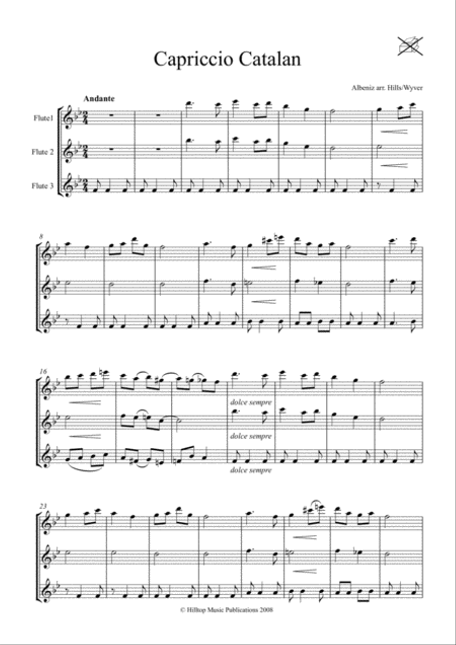 Capriccio Catalan arr. three flutes Flute Trio scores gallery preview page 2