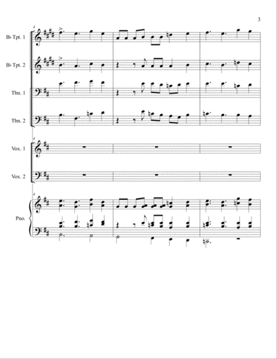 Christ is Risen (Choral Introit) Includes BRASS 4-Part scores gallery preview page 3
