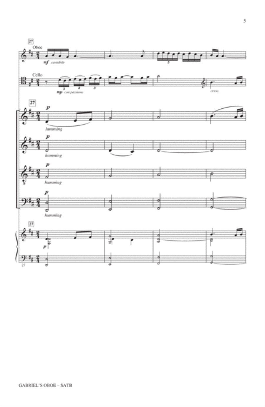Gabriel's Oboe (from The Mission) (arr. Craig Hella Johnson) 4-Part scores gallery preview page 4