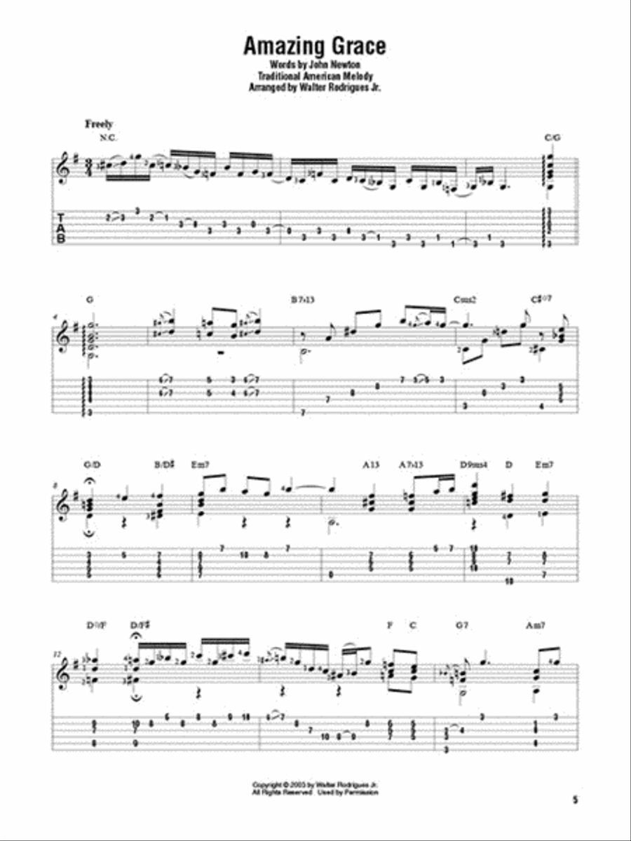 Hymns for Solo Jazz Guitar Guitar Tablature scores gallery preview page 4