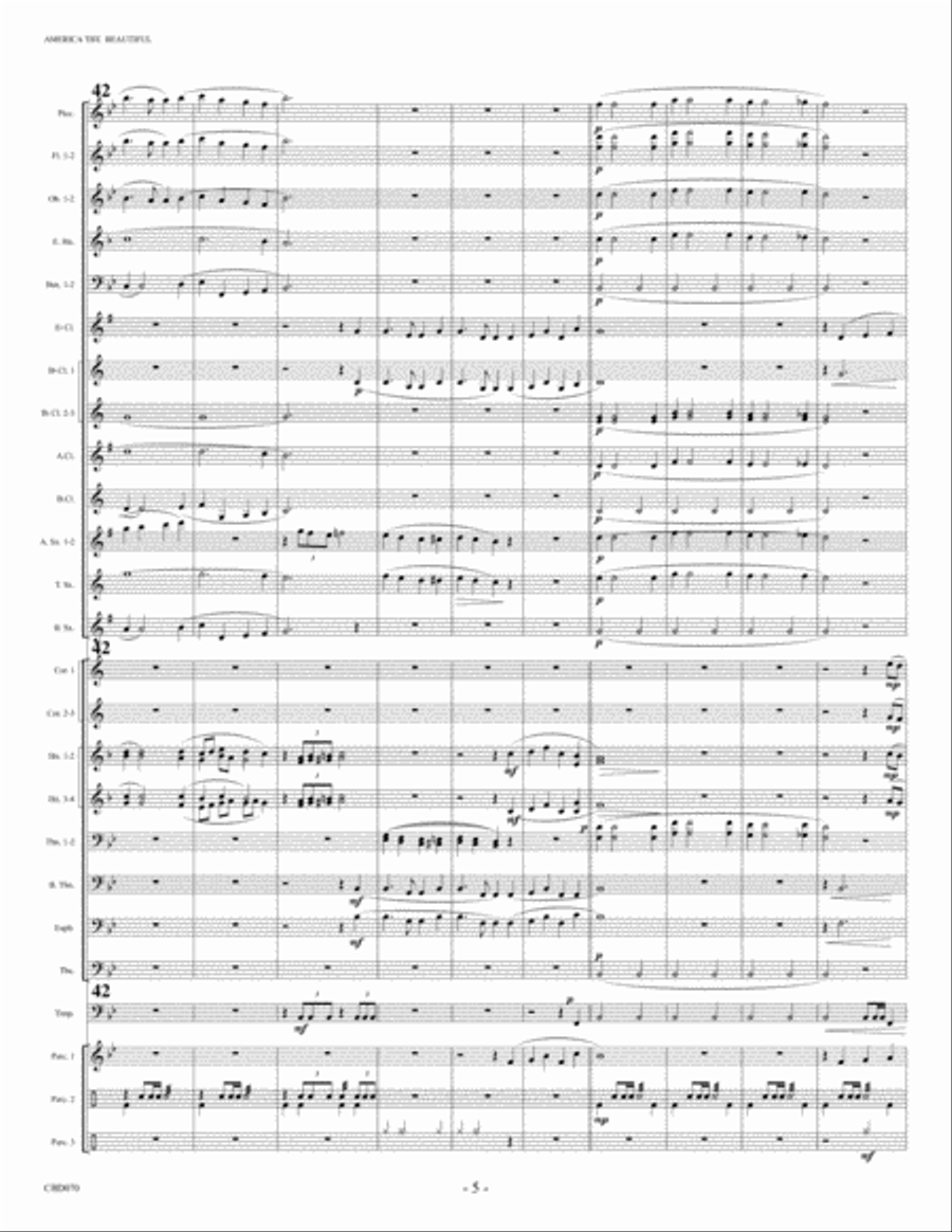 AMERICA THE BEAUTIFUL arranged for CONCERT BAND grade 3 AMERICA THE BEAUTIFUL arranged for CONCERT BAND grade 3 Concert Band scores gallery preview page 5